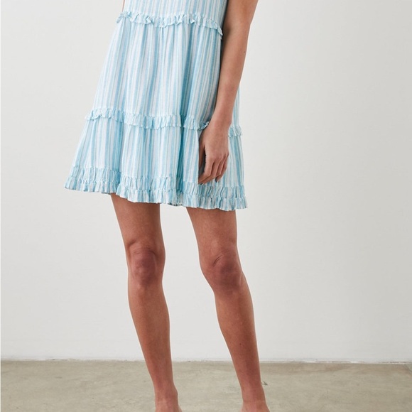 Rails Sandy Laguna Stripe Linen Blend Striped Sleeveless Mini Dress Womens M NWT - Picture 2 of 7